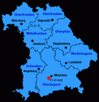 Planegg auf der Karte Bayerns