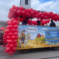 Der Wagen der SPD Planegg beim Faschingsumzug 2026